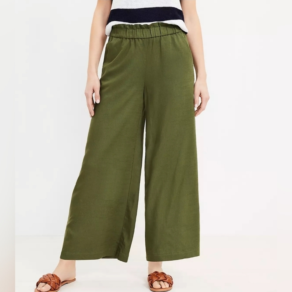 LOFT Olive Wide Leg Pants